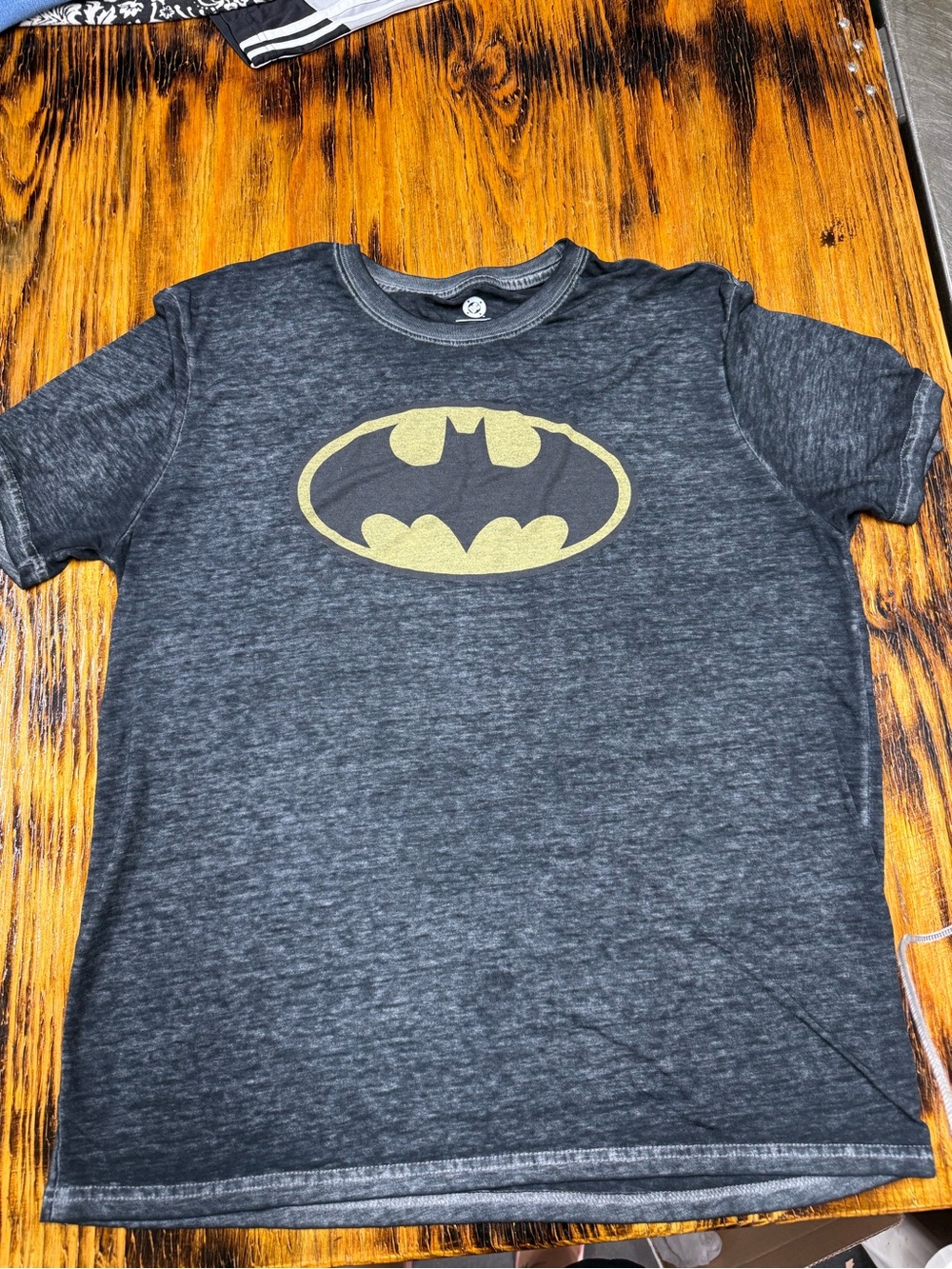 DC Kids Short Sleeve Tee in Charcoal with Gold Batman Logo